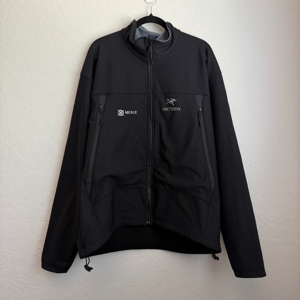 Arc'teryx Men's Softshell Fleece Lined Full Zip Jacket Black XXL